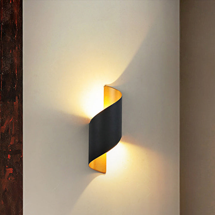 Moderne Minimalistisk Vandtæt Spiral Aluminium Akryl LED Væglampe til Soveværelse