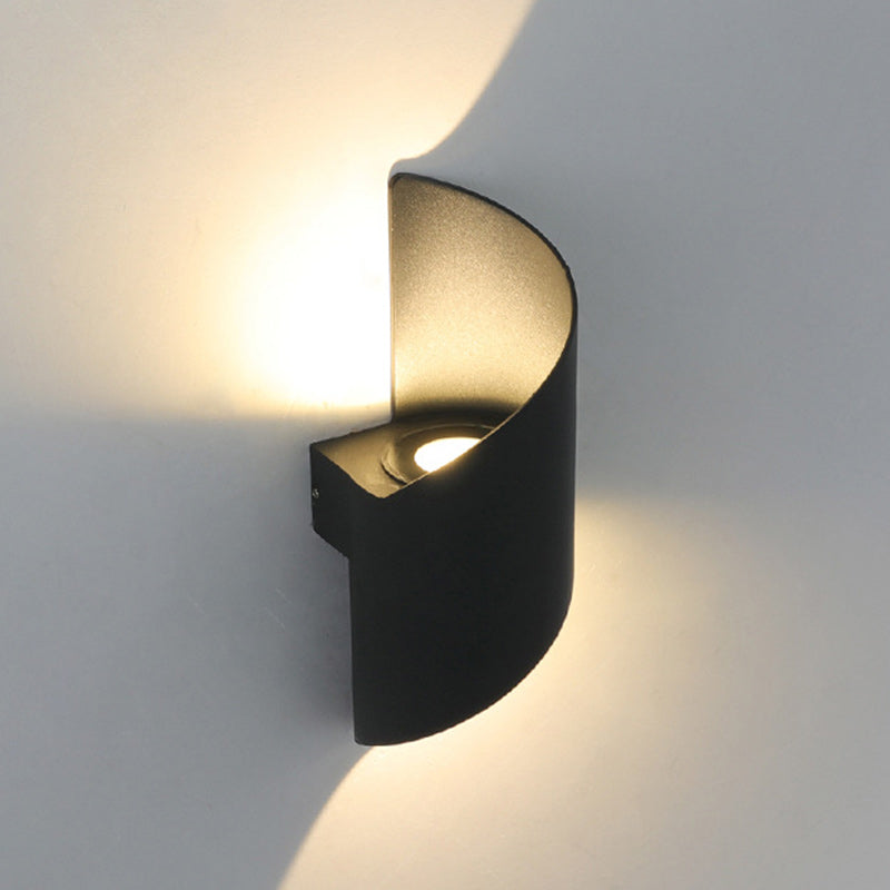Moderne Minimalistisk Vandtæt Spiral Aluminium Akryl LED Væglampe til Soveværelse