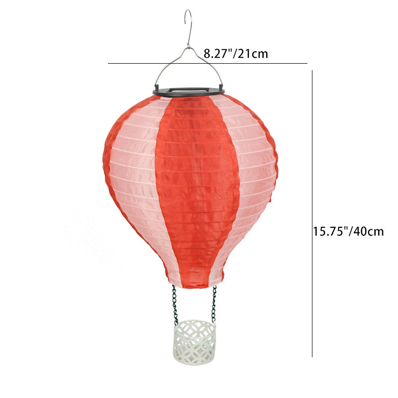 Moderne Kreativ Solvarm Luftballon Stof Skærm LED Udendørs Pendel Lys til Terrasse Udenfor