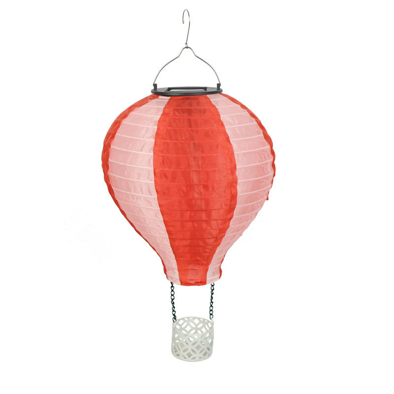 Moderne Kreativ Solvarm Luftballon Stof Skærm LED Udendørs Pendel Lys til Terrasse Udenfor