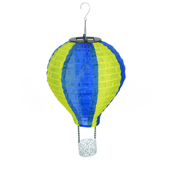Moderne Kreativ Solvarm Luftballon Stof Skærm LED Udendørs Pendel Lys til Terrasse Udenfor