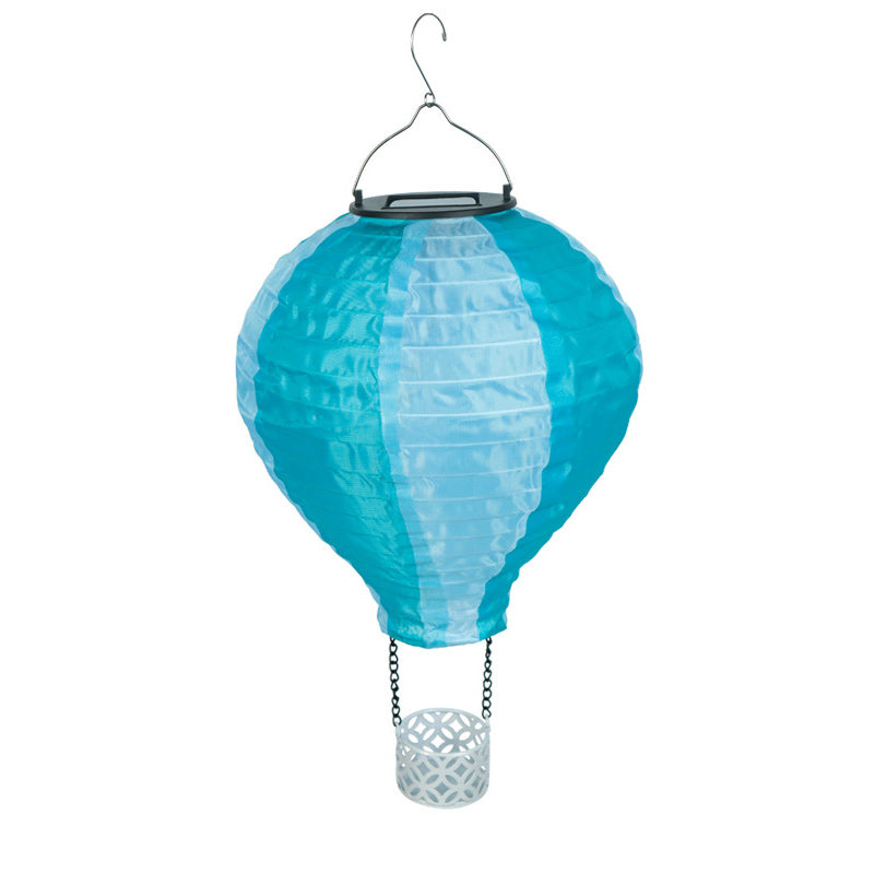 Moderne Kreativ Solvarm Luftballon Stof Skærm LED Udendørs Pendel Lys til Terrasse Udenfor