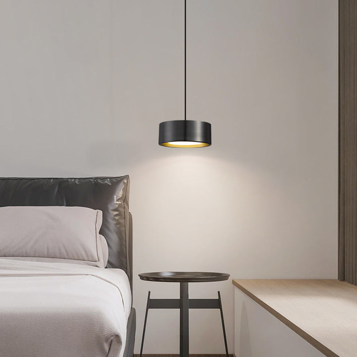 Minimalistisk Rund Cylinder Jern LED Pendel Lys til Soveværelse