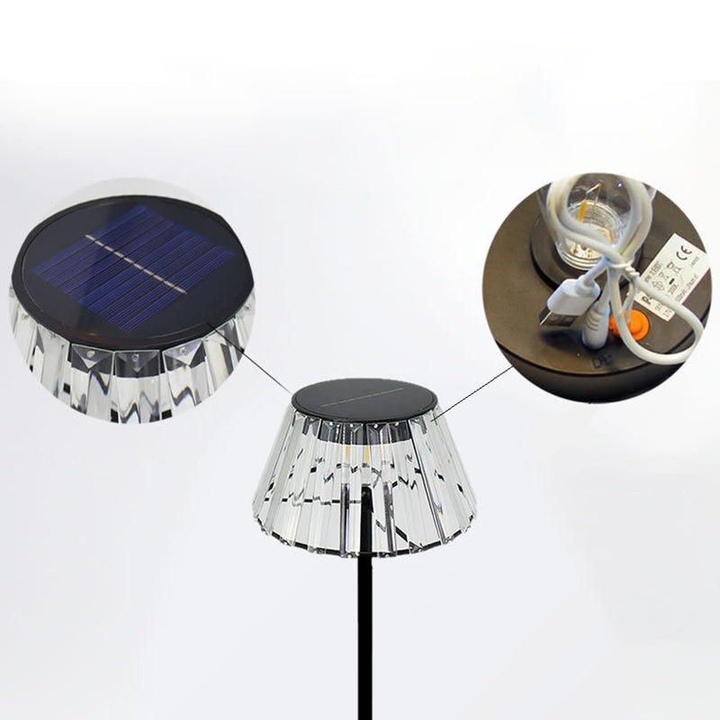 Moderne Industriel Vandtæt Sol USB Jern Glas Udendørs LED Stående Gulvlampe til Have |