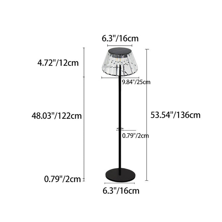 Moderne Industriel Vandtæt Sol USB Jern Glas Udendørs LED Stående Gulvlampe til Have |
