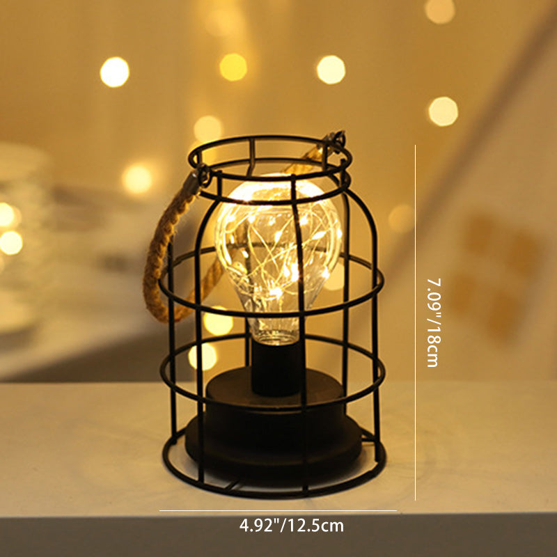 Moderne Minimalistisk Lodret Stribet Firkanthjulet Jern LED Bordlampe Til Stuen