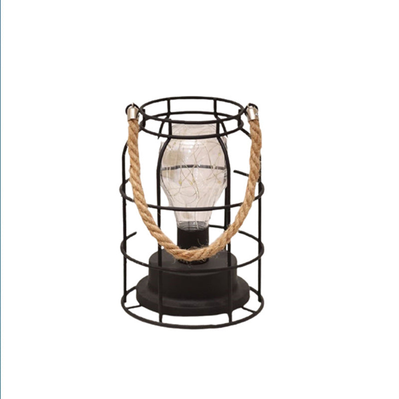 Moderne Minimalistisk Lodret Stribet Firkanthjulet Jern LED Bordlampe Til Stuen