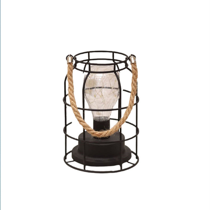 Moderne Minimalistisk Lodret Stribet Firkanthjulet Jern LED Bordlampe Til Stuen