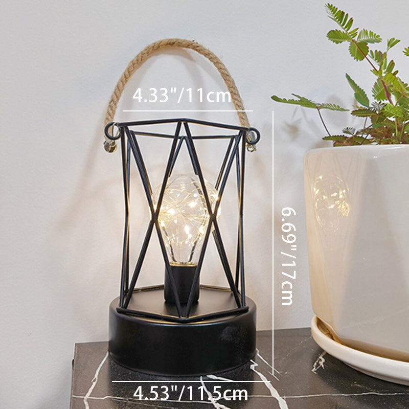 Moderne Minimalistisk Lodret Stribet Firkanthjulet Jern LED Bordlampe Til Stuen