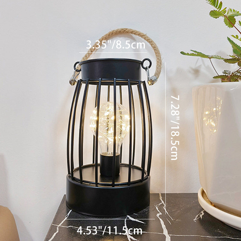 Moderne Minimalistisk Lodret Stribet Firkanthjulet Jern LED Bordlampe Til Stuen