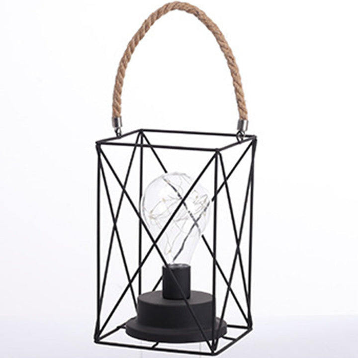 Moderne Minimalistisk Lodret Stribet Firkanthjulet Jern LED Bordlampe Til Stuen