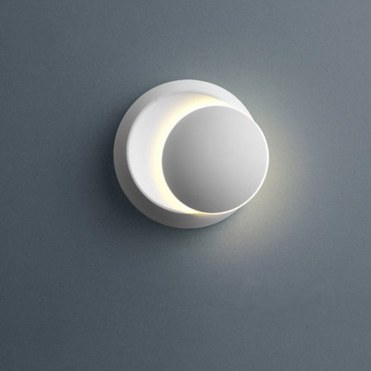 Moderne Nordisk Jern Rund Eclipse Rotérbar LED Væglampe til Natbord