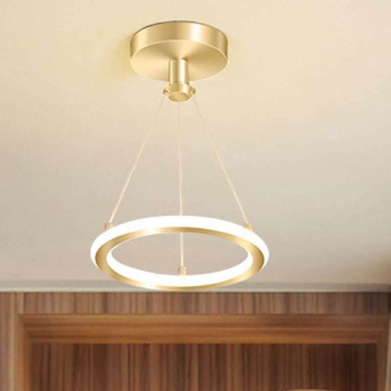 Moderne Nordisk Rund Metal Silica LED Semi-Flush Mount Loftlampe til Korridor
