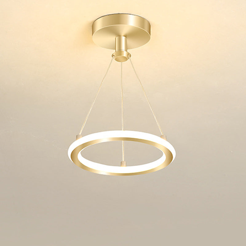 Moderne Nordisk Rund Metal Silica LED Semi-Flush Mount Loftlampe til Korridor