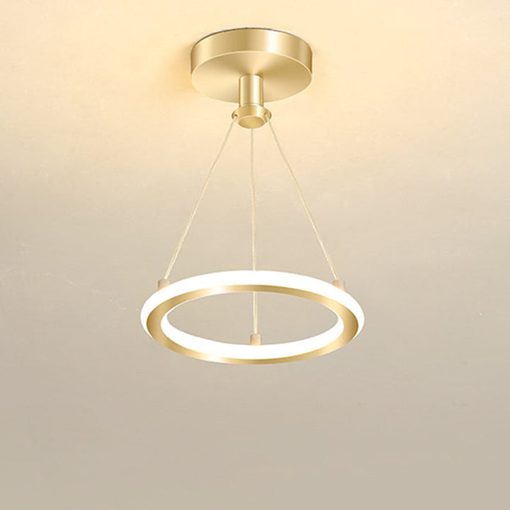 Moderne Nordisk Rund Metal Silica LED Semi-Flush Mount Loftlampe til Korridor