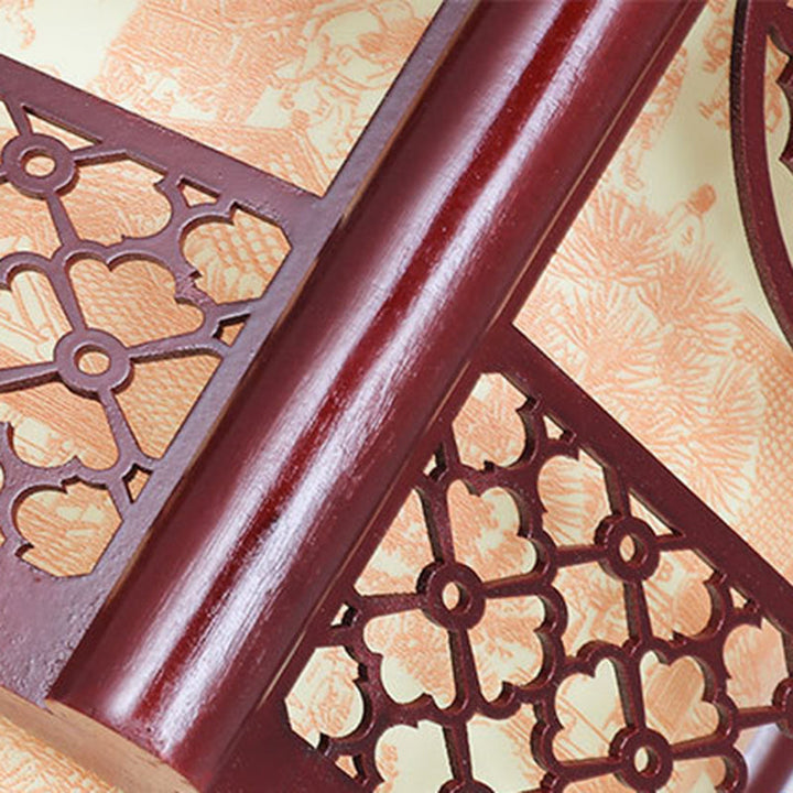 Traditionel Kinesisk Træ-PVC Cylinder Lanterne Udhugget Fisk 1-Lyskilde Pendellampe til Spisestuen