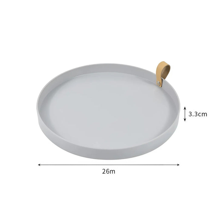 Simpel rund opbevaringsbakke i ensfarvet design