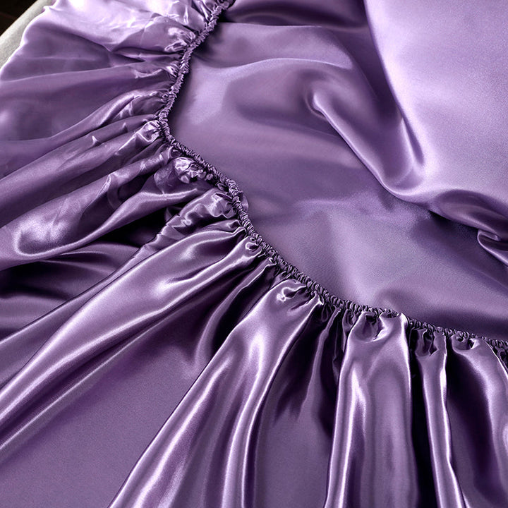 Silke Satin Elastisk Fitted Lagner med GRATIS* Silke Satin Puder