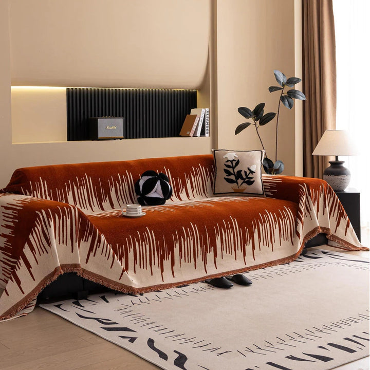 Børstestræk Vertikal Mønster Chenille Sofa Betræk