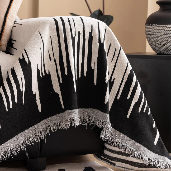 Børstestræk Vertikal Mønster Chenille Sofa Betræk