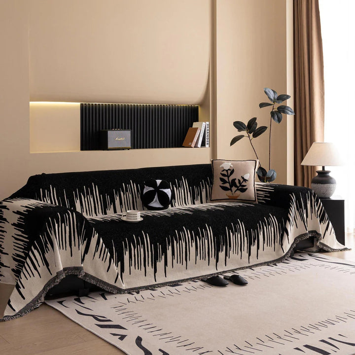 Børstestræk Vertikal Mønster Chenille Sofa Betræk