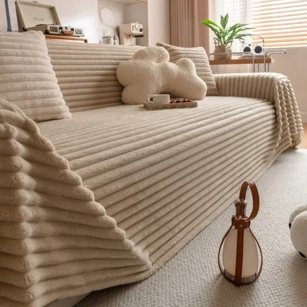 Plys Stribet Varm Sofa Dække