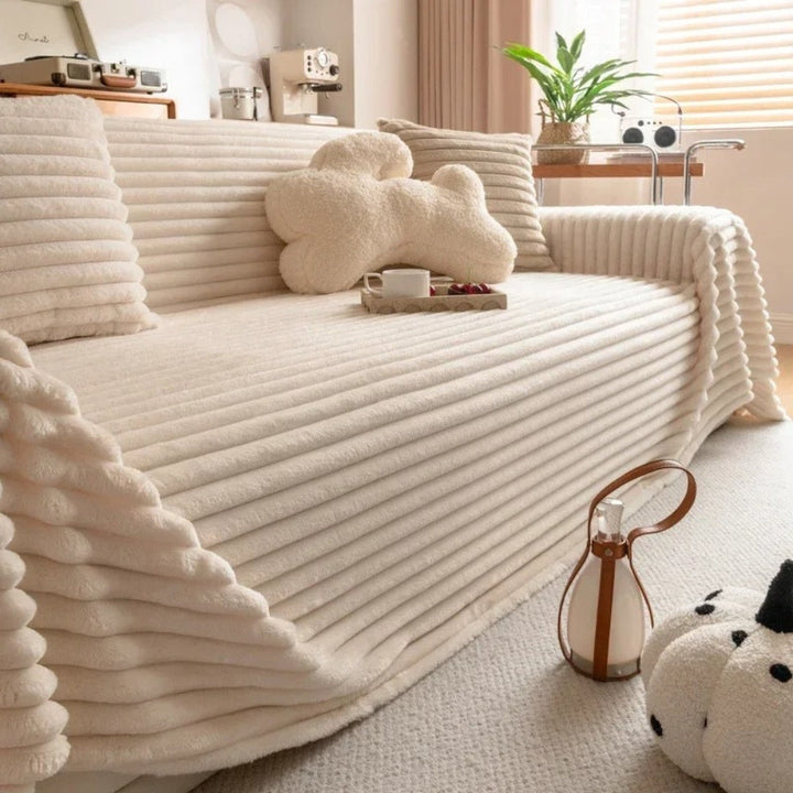 Plys Stribet Varm Sofa Dække