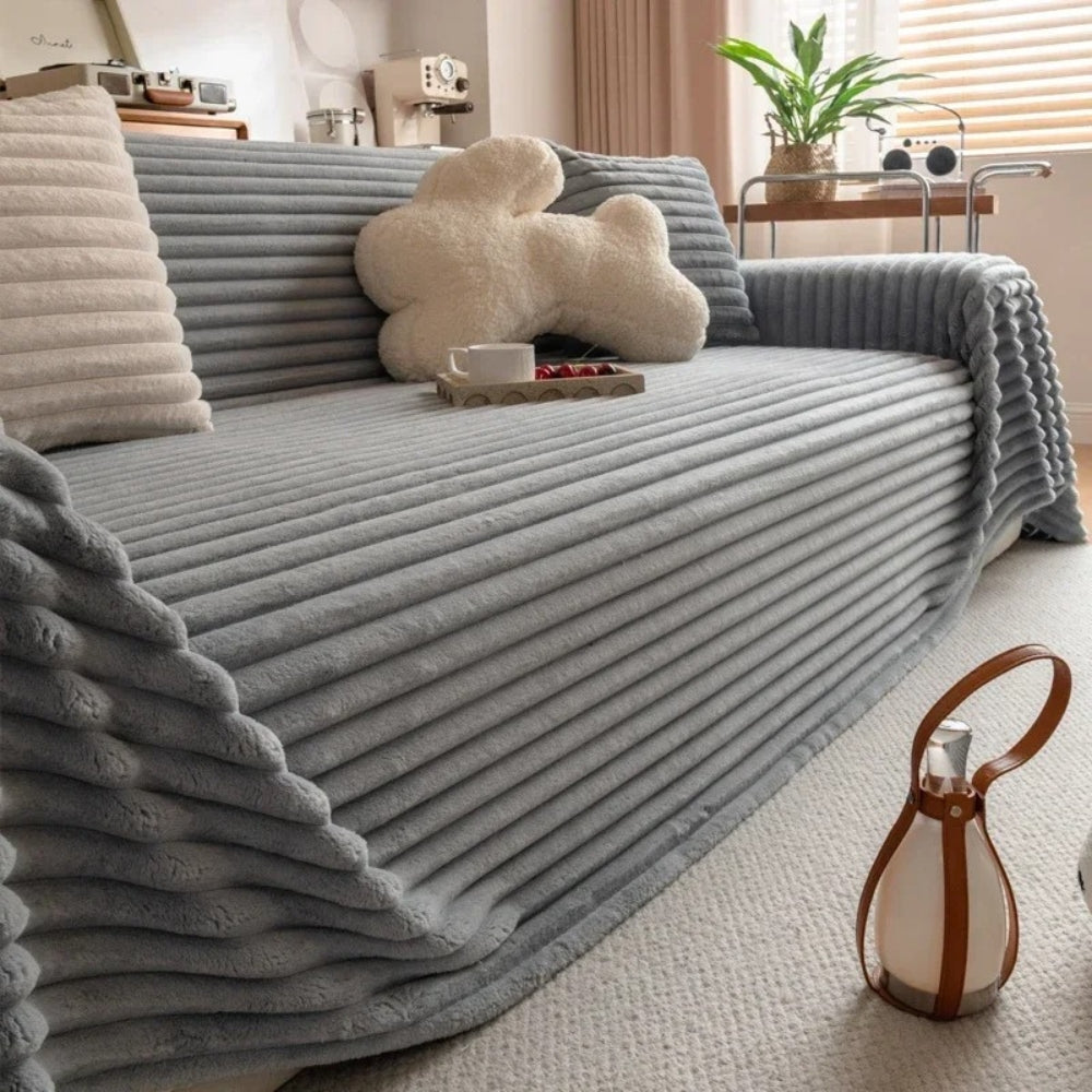 Plys Stribet Varm Sofa Dække