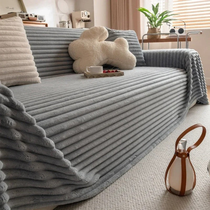 Plys Stribet Varm Sofa Dække
