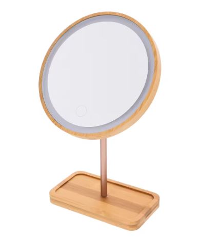Træbelystet Makeup Spejl