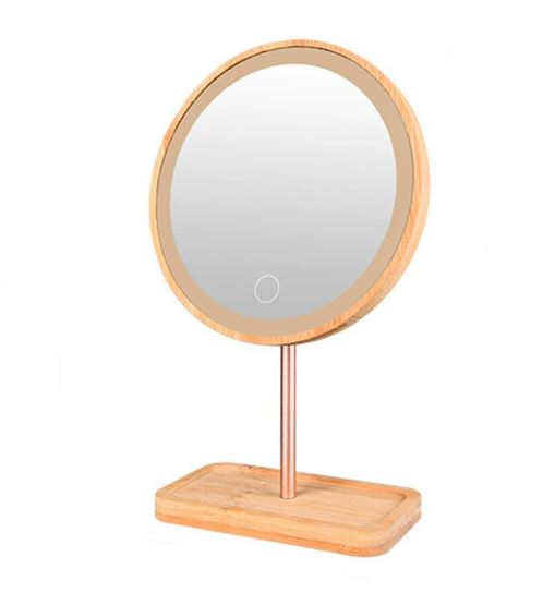 Træbelystet Makeup Spejl