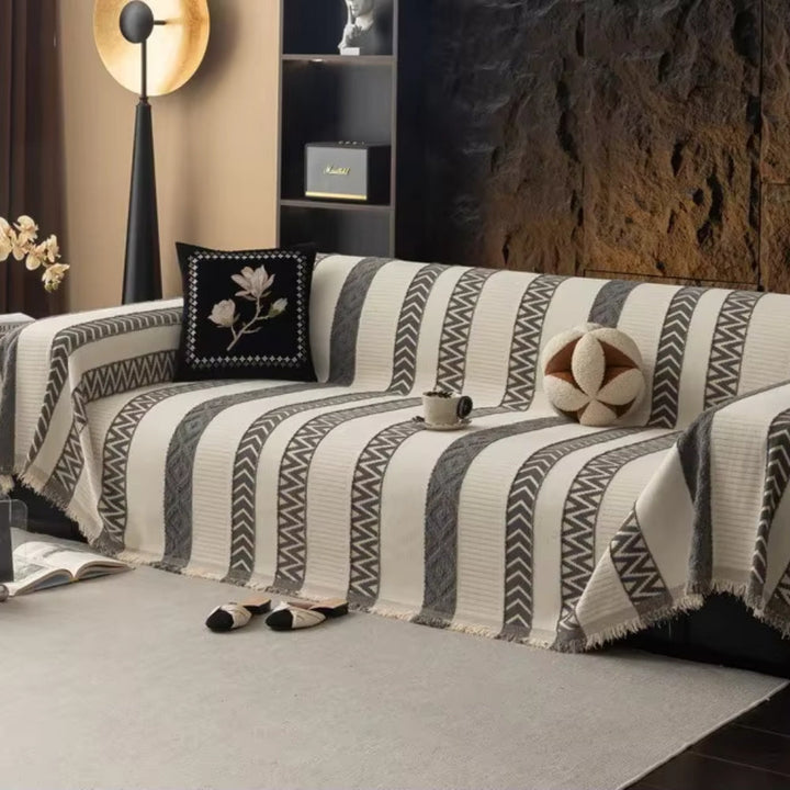 Chevron Mønster Chenille Sofa Dække