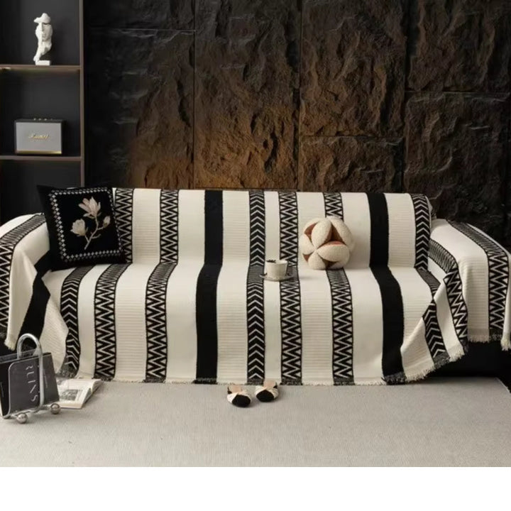 Chevron Mønster Chenille Sofa Dække