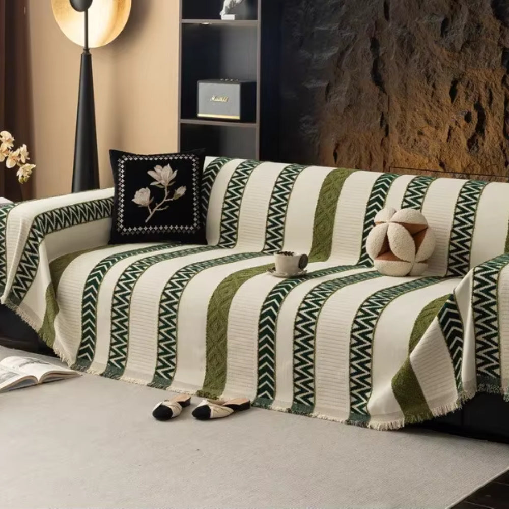 Chevron Mønster Chenille Sofa Dække