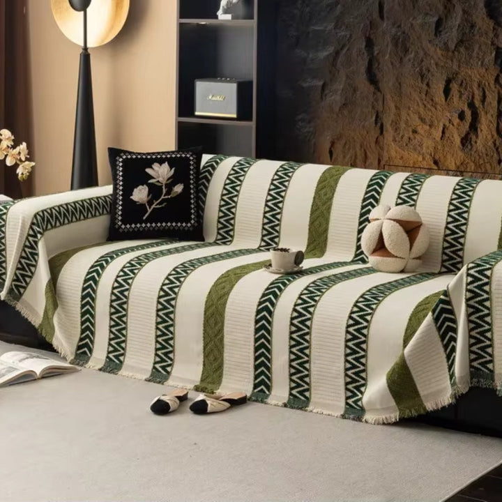 Chevron Mønster Chenille Sofa Dække