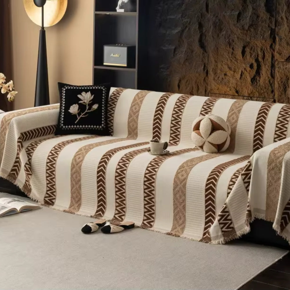 Chevron Mønster Chenille Sofa Dække