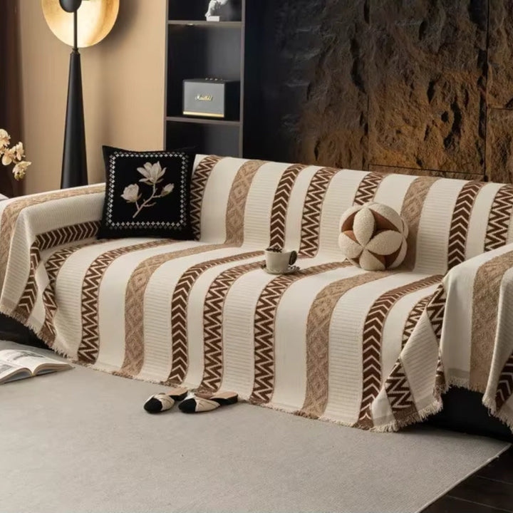Chevron Mønster Chenille Sofa Dække