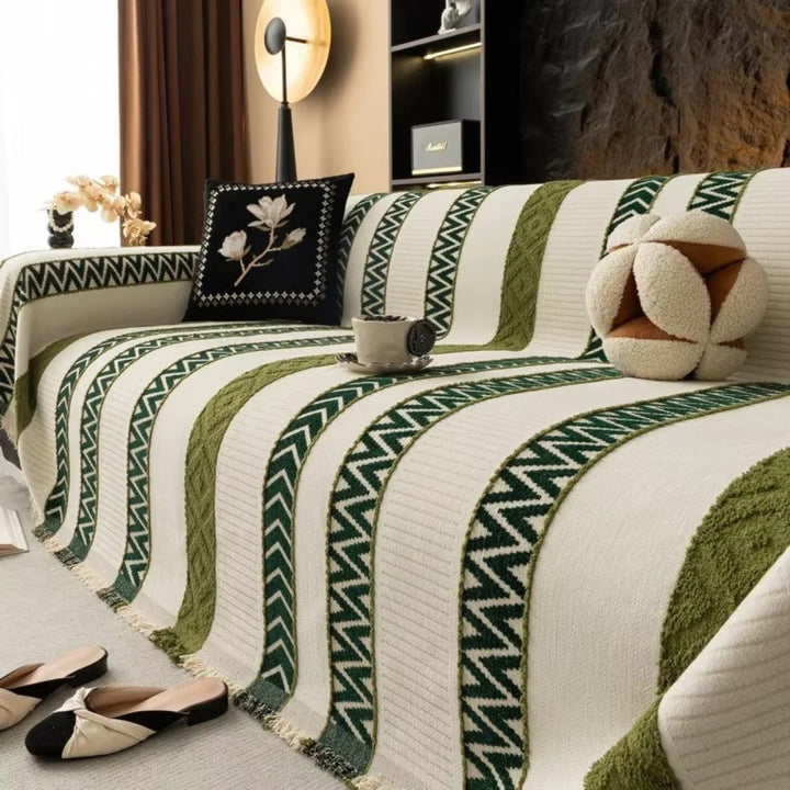 Chevron Mønster Chenille Sofa Dække