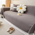 Klassisk Chenille Lace Edge Sofa Cover