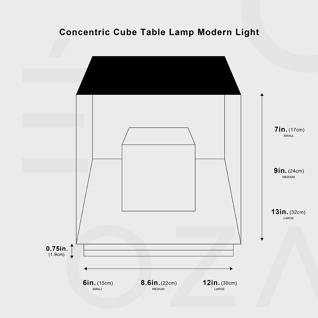 Koncetrisk Terning Bordlampe, Moderne Belysning