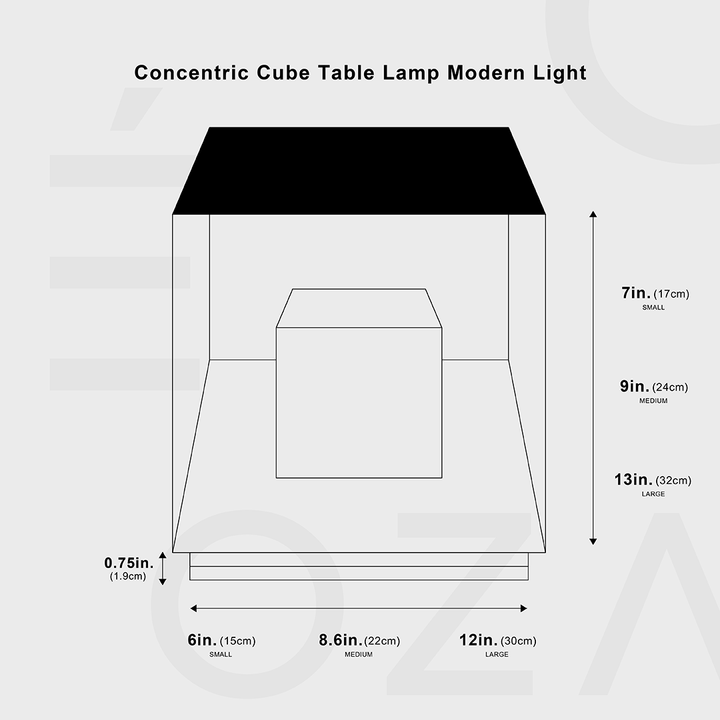 Koncetrisk Terning Bordlampe, Moderne Belysning
