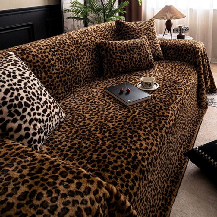 Hyggeligt Leopardprint Sofaovertræk
