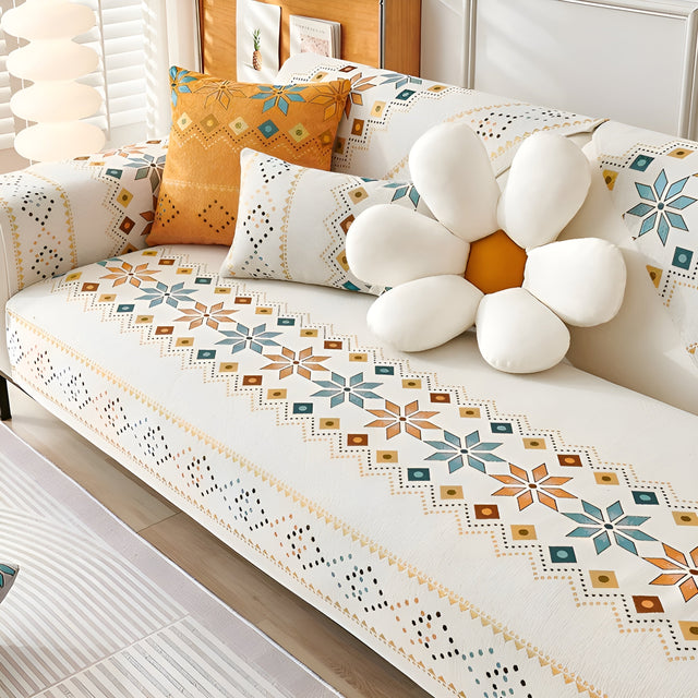 Boho Stil Sofa Cover – Elastisk & Brug Året Rundt | Beskytter og Giver et Nyt Udseende |