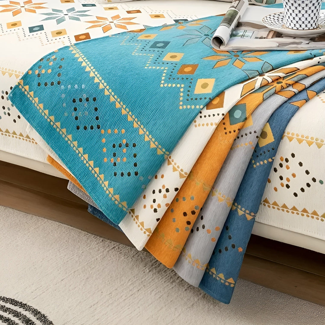 Boho Stil Sofa Cover – Elastisk &amp; Brug Året Rundt | Beskytter og Giver et Nyt Udseende |