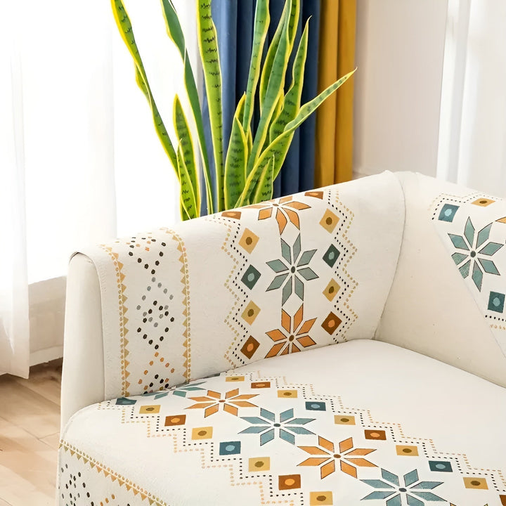 Boho Stil Sofa Cover – Elastisk &amp; Brug Året Rundt | Beskytter og Giver et Nyt Udseende |