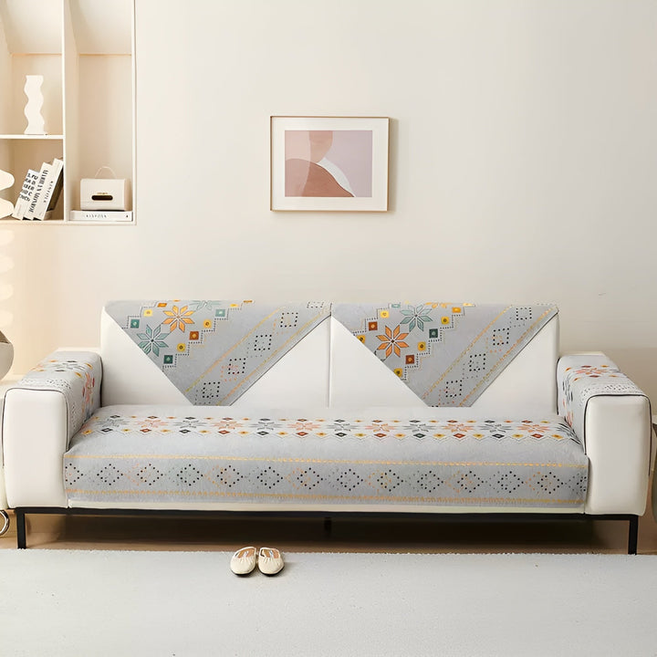 Boho Stil Sofa Cover – Elastisk &amp; Brug Året Rundt | Beskytter og Giver et Nyt Udseende |