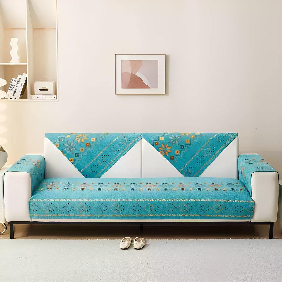 Boho Stil Sofa Cover – Elastisk &amp; Brug Året Rundt | Beskytter og Giver et Nyt Udseende |