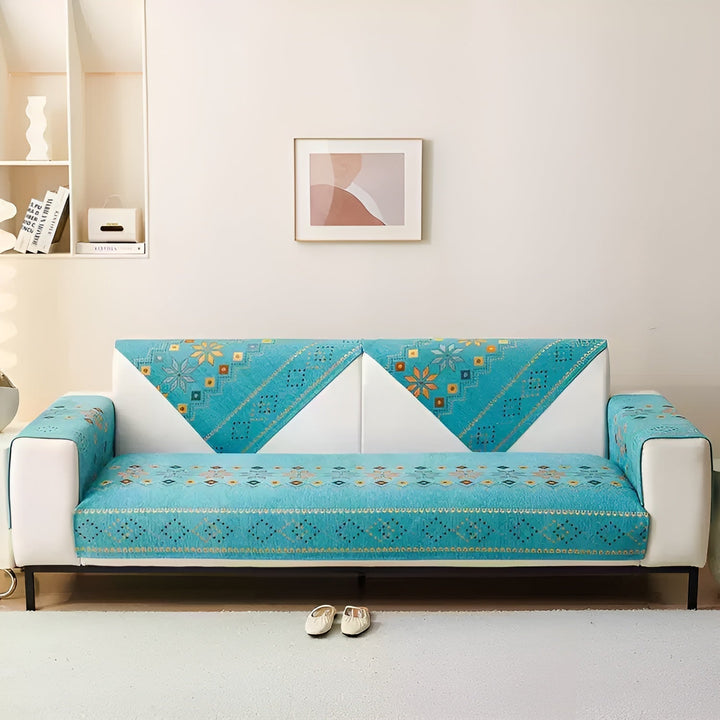 Boho Stil Sofa Cover – Elastisk &amp; Brug Året Rundt | Beskytter og Giver et Nyt Udseende |