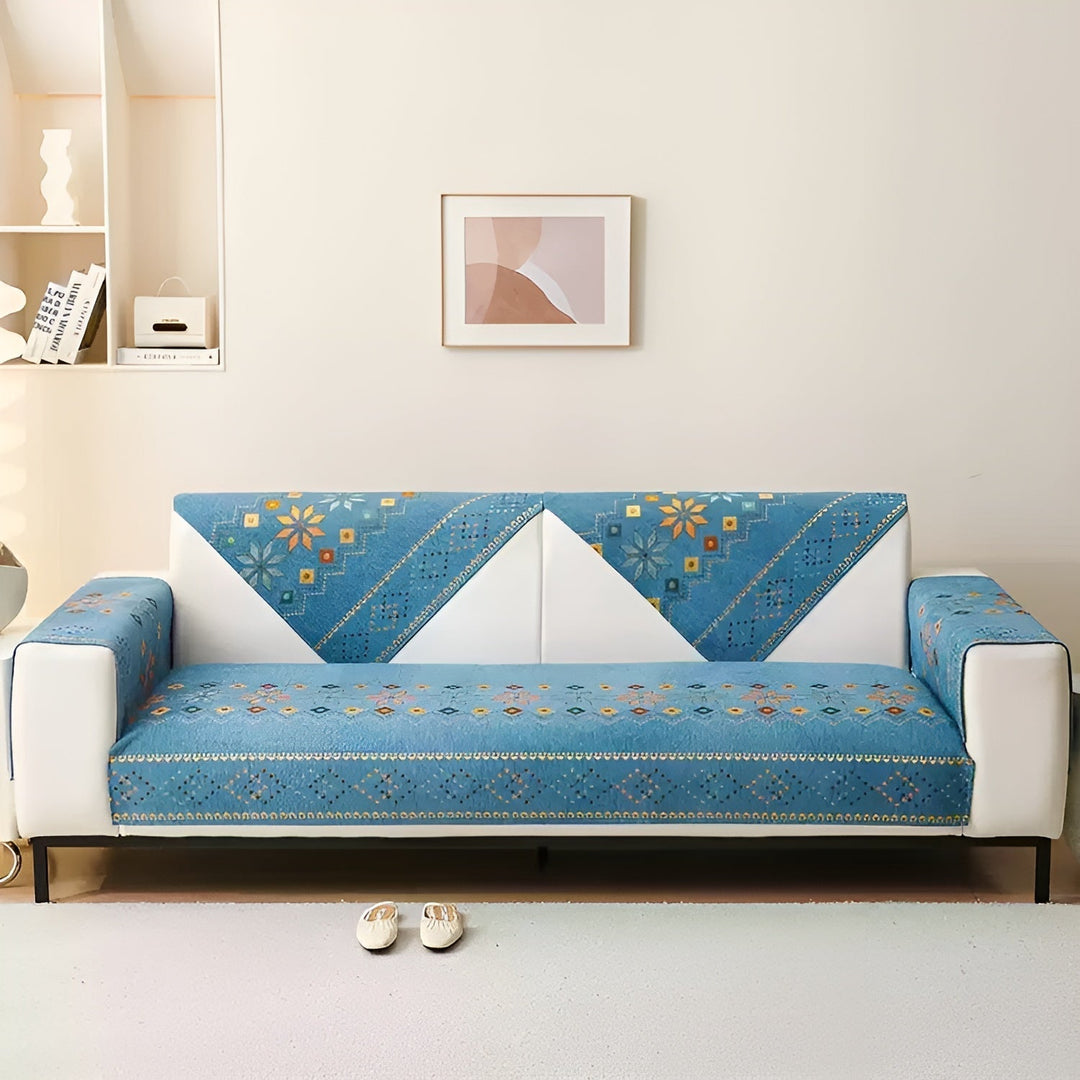 Boho Stil Sofa Cover – Elastisk &amp; Brug Året Rundt | Beskytter og Giver et Nyt Udseende |