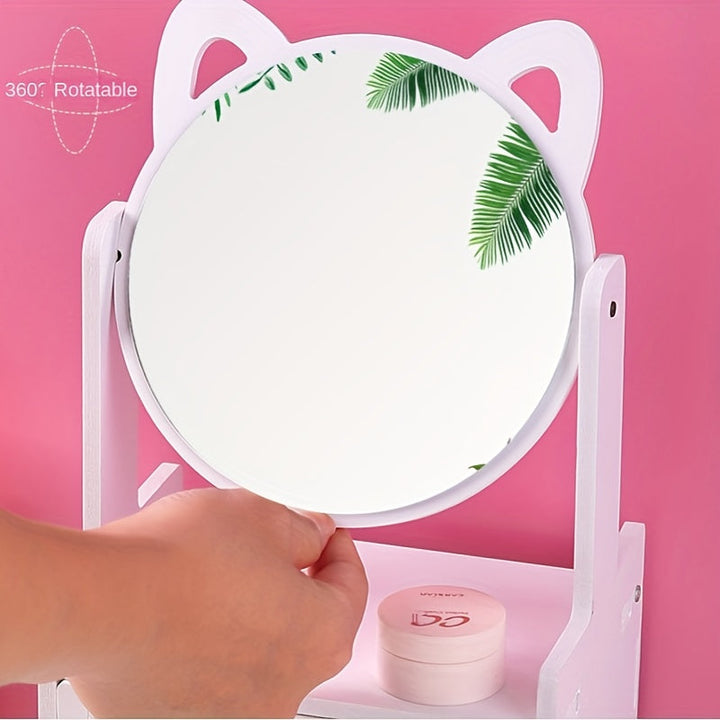 MeowGlow - Makeup Spejl med Katteører og Opbevaring